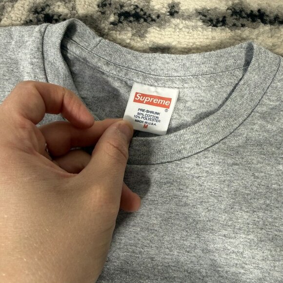 Vintage 2000s Supreme Grey Blank T-Shirt - Picture 3 of 3